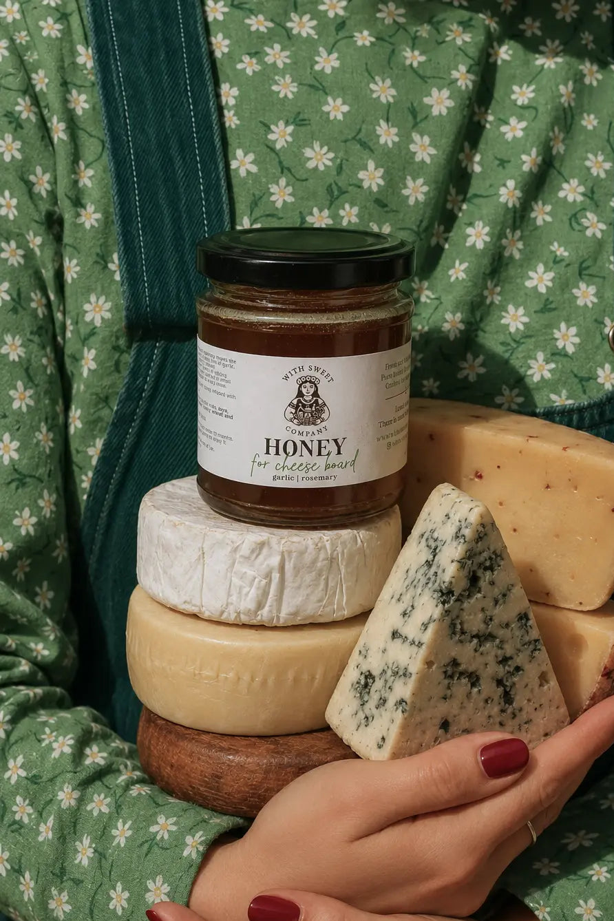 Honey for Cheese Board - Infused with Rosemary and Garlic